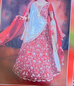Red Embroidered Bridal Lehenga