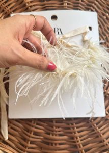 Zara Limited Edition Gala Faux Fur Beads Necklace