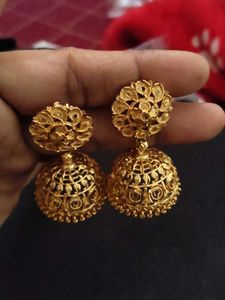 Golden Jhumka Earrings
