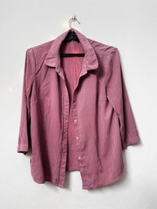 Pink Shirt  3/4 Sleeve Button-Down