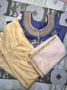 Elegant Blue Embroidered Salwar Suit