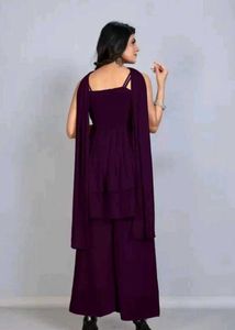 Stylish Purple Palazzo Set