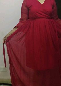 Rose Pink  Ruffle Sleeve Dress