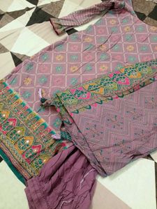 Purple Printed Salwar Kameez Suit
