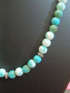 Green Fire treated Necklace &amp; Earring Set