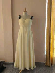 Elegant Trending Butter Cream Chiffon Gown