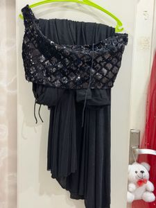 Stylish Black Party Wear predrap Saree