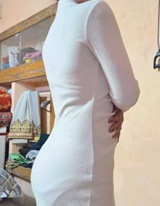 Ribbed Button-Down Shirt Dress