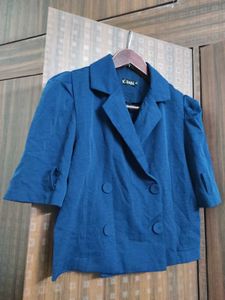 SALE 🛍️ Blue Wrap Top Cum Blazer
