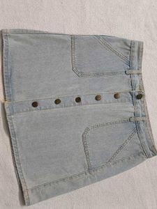 Light Wash Denim Mini Skirt