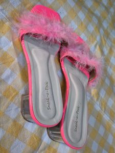 Faux Fur Pink Sneak-a-peek Heels 👠