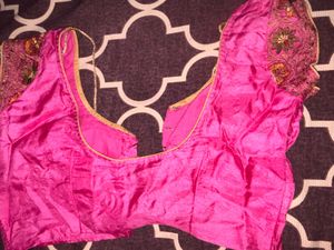 Elegant Pink Saree with Embroidery