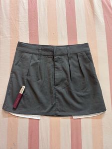 grey office siren mini skirt