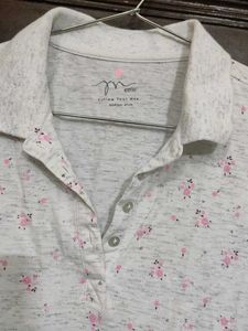 Floral Print Polo T-Shirt