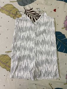 White Print Romper