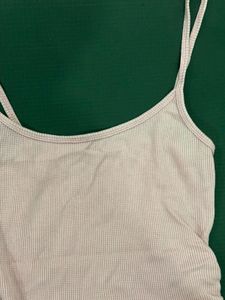 Pink Ribbed Tank Top