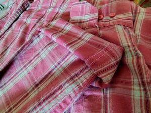 Pink Plaid Boyfriend Shirt