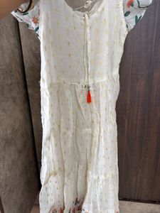 White Patterned Anarkali