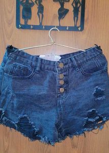Distressed Denim Shorts