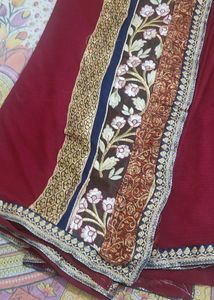 Maroon Saree Party Wear
