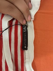 Cotton striped T-shirt, Red and white