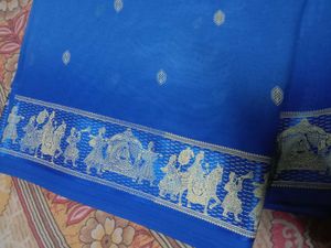 Blue Embroidered Saree