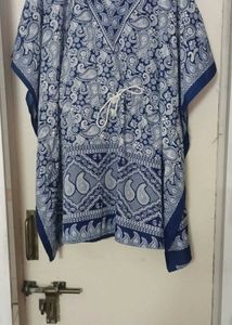 Paisley Print  Blue Kaftan Top