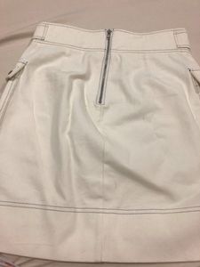White Mini Skirt with Pockets
