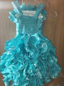Teal Ruffle Party Dress