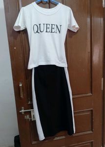 Queen Top &amp; Black Skirt Set