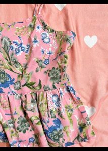 Shein Floral Print Tie-Strap Crop Top