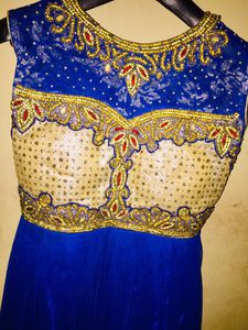 Blue Gown Suit Dupatta