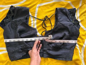 Pink &amp; Black Babydoll patch Saree