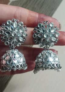 Silver Jhumka Earrings