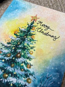 Handpainted Christmas Card