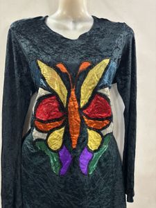 Butterfly Applique Velvet Tunic