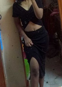 Black Slit Skirt