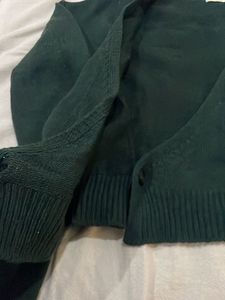 Green Cropped Cardigan