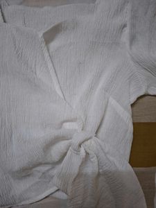 Chic White Tie-Front Top