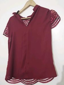 Maroon Sequin Top