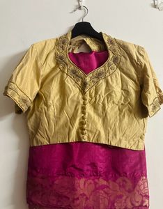 Gold Blouse with Embroidery Detail