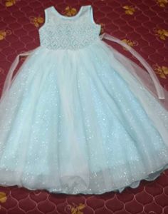 Sparkling Sky Blue Party Dress for Girls