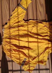 Yellow Embellished Peasant Blouse