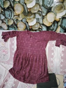 Maroon Printed Dress