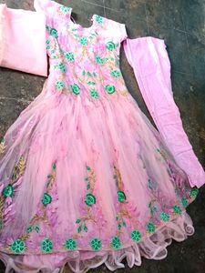 Pink Embroidered Anarkali Suit