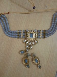 Gray Stone Jewelry Set
