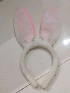 Fluffy Pink Bunny Ears Headband