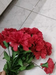 Red Bunch Of Artificial Flowers