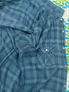 Blue Plaid Flannel Shirt