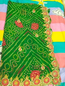 Green Chunri Saree
